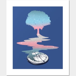 Transgender Tree LGBT Pride Flag Posters and Art